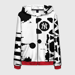 Толстовка 3D на молнии мужская New York yankees - baseball team pattern, цвет: 3D-красный