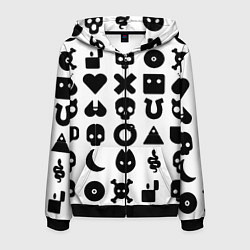 Мужская толстовка на молнии Love death robots pattern white