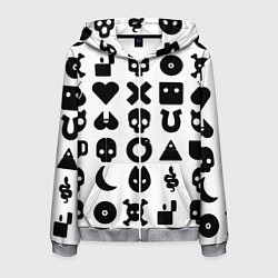 Мужская толстовка на молнии Love death robots pattern white