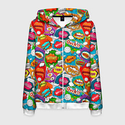 Мужская толстовка на молнии Bang Boom Ouch pop art pattern