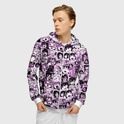 Толстовка 3D на молнии мужская Ahegao cartoon, цвет: 3D-белый — фото 2
