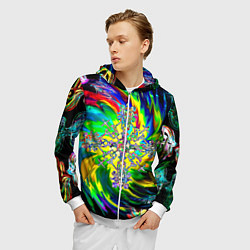 Толстовка 3D на молнии мужская Став обнуление негатива, цвет: 3D-белый — фото 2