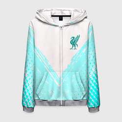 Толстовка 3D на молнии мужская Liverpool logo texture fc, цвет: 3D-меланж