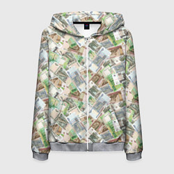Мужская толстовка на молнии Российские денежные купюры