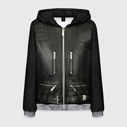 Толстовка 3D на молнии мужская Terminator first - leather jacket, цвет: 3D-меланж