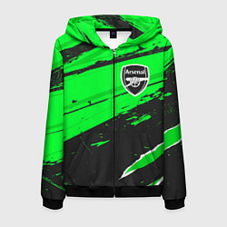 Толстовка 3D на молнии мужская Arsenal sport green, цвет: 3D-черный