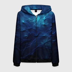 Толстовка 3D на молнии мужская Абстрактные волны глубины, цвет: 3D-черный
