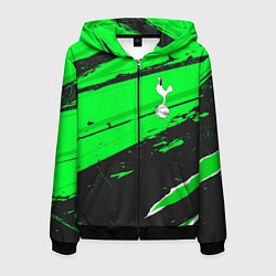 Толстовка 3D на молнии мужская Tottenham sport green, цвет: 3D-черный