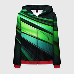 Толстовка 3D на молнии мужская Абстрактные геометрические плавные линии минимализ, цвет: 3D-красный