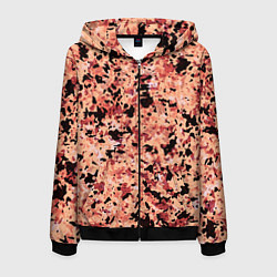 Мужская толстовка на молнии Абстракция персиковый пятнистый