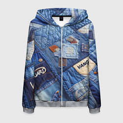 Мужская толстовка на молнии Vanguard jeans patchwork - ai art