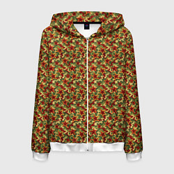 Толстовка 3D на молнии мужская Камуфляж победы, цвет: 3D-белый