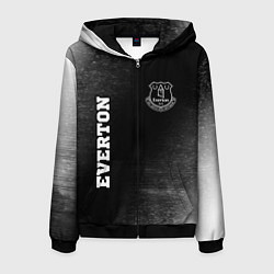 Толстовка 3D на молнии мужская Everton sport на темном фоне вертикально, цвет: 3D-черный