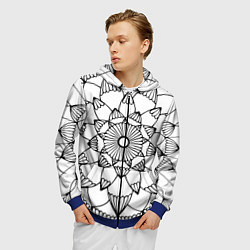 Толстовка 3D на молнии мужская Мандала узор ракушка, цвет: 3D-синий — фото 2