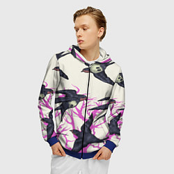 Толстовка 3D на молнии мужская Migratory birds, цвет: 3D-синий — фото 2
