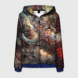 Толстовка 3D на молнии мужская Бесконечный хаос, цвет: 3D-синий