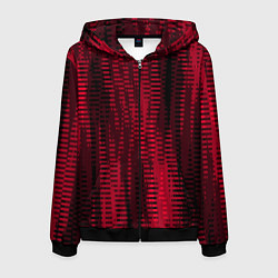 Мужская толстовка на молнии Тёмный красный абстрактные полосы