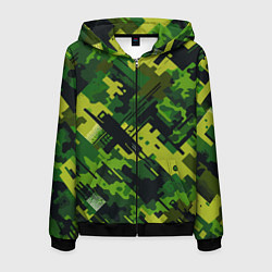 Толстовка 3D на молнии мужская Camouflage - pattern ai art, цвет: 3D-черный