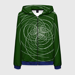 Толстовка 3D на молнии мужская Контурные вихри, цвет: 3D-синий