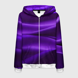 Толстовка 3D на молнии мужская Фиолетовый шелк, цвет: 3D-белый