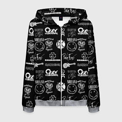 Мужская толстовка на молнии Rock band pattern