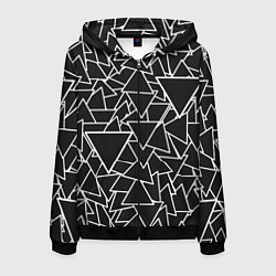 Толстовка 3D на молнии мужская Черный треугольник, цвет: 3D-черный