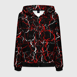 Толстовка 3D на молнии мужская Абстрактная текстура мраморного вида, цвет: 3D-черный