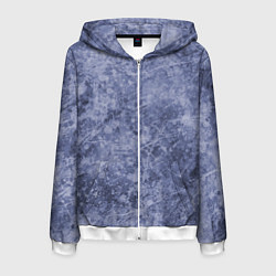 Толстовка 3D на молнии мужская Абстракция - синий лёд, цвет: 3D-белый