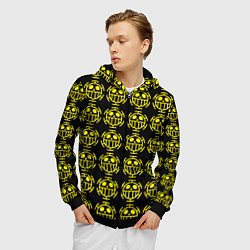 Толстовка 3D на молнии мужская One piece pirate king pattern, цвет: 3D-черный — фото 2