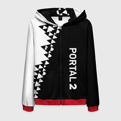 Толстовка 3D на молнии мужская Portal geometry steel, цвет: 3D-красный