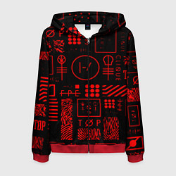 Мужская толстовка на молнии Twenty one pilots pattern rock