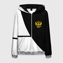 Мужская толстовка на молнии Герб РФ текстура спорт