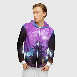 Толстовка 3D на молнии мужская Genshin Impact Сакура Наруками, цвет: 3D-белый — фото 2