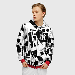 Толстовка 3D на молнии мужская New York yankees - abstraction, цвет: 3D-красный — фото 2