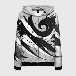 Толстовка 3D на молнии мужская Экспрессивная абстракция - нейроарт, цвет: 3D-черный