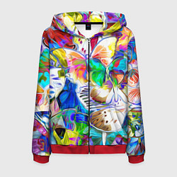 Мужская толстовка на молнии Живописные бабочки