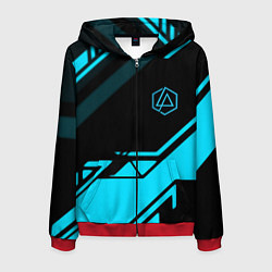 Толстовка 3D на молнии мужская Linkin park geometry, цвет: 3D-красный