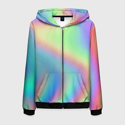 Толстовка 3D на молнии мужская Бензиновый градиент, цвет: 3D-черный