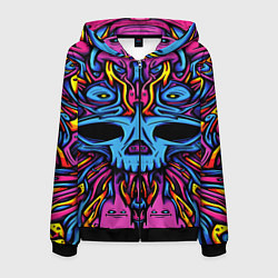Мужская толстовка на молнии Skull tatoo steel