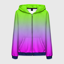 Толстовка 3D на молнии мужская Неоновая градиент абстракция, цвет: 3D-синий