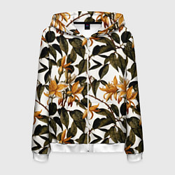 Мужская толстовка на молнии Желтые ретро цветы