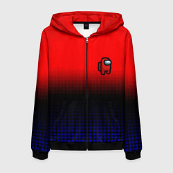 Толстовка 3D на молнии мужская Among us geometry gradient, цвет: 3D-черный