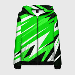 Мужская толстовка на молнии Geometry stripes green