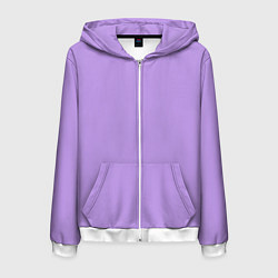 Толстовка 3D на молнии мужская Эмоция страха - сиреневый, цвет: 3D-белый