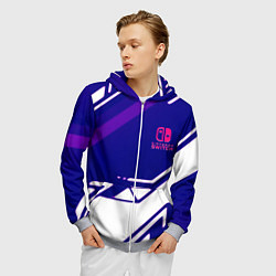 Толстовка 3D на молнии мужская Нинтендо геометрия киберспорт, цвет: 3D-меланж — фото 2