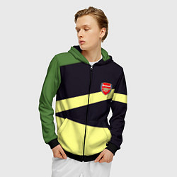Толстовка 3D на молнии мужская Arsenal geometry, цвет: 3D-черный — фото 2