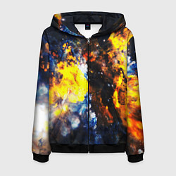 Толстовка 3D на молнии мужская Космическая абстракция, цвет: 3D-черный