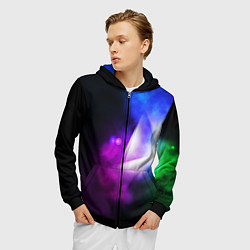Толстовка 3D на молнии мужская Космос геометрия, цвет: 3D-черный — фото 2
