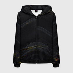 Толстовка 3D на молнии мужская Геометрия полосы текстура, цвет: 3D-черный