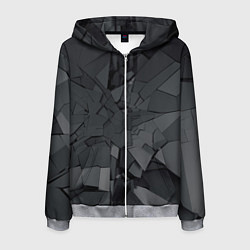 Толстовка 3D на молнии мужская Трещины, цвет: 3D-меланж